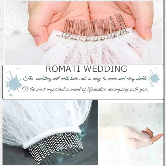 Elegant White Wedding veil - Picture 3 of 5